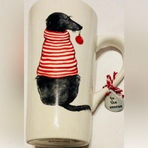Black Mutt Mug Dept 56 Christmas Coffee Cup Holds 14 oz.